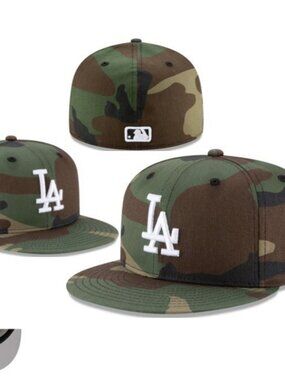 New Era Camo Snapback Hat - Green, Brown